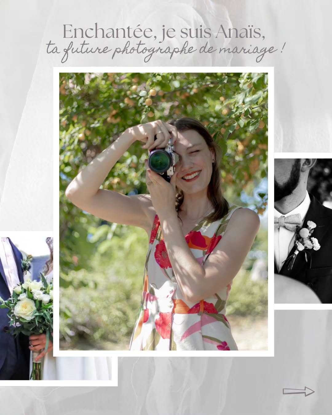 Parce que je veux vous faire vivre la meilleure expérience photo de votre vie ! 💍🥹📸
 
Enchantée, moi c'est Anaïs. Je