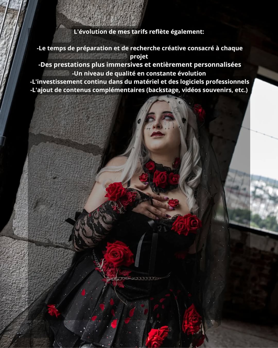 Mon univers évolue,
mes prestations aussi ✨️

Mervi de votre confiance depuis tout ce temps 📸

Cosplay: @skyandolympe_